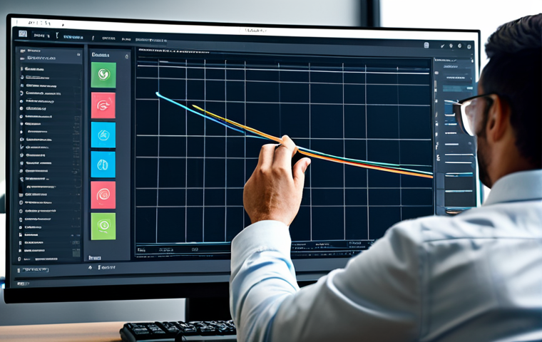 A professional game optimization analyst, fully clothed in a modest business casual outfit, intently reviewing a complex graphical settings menu on a large, high-resolution monitor in a modern, well-lit office. The screen prominently displays sliders for texture quality, dynamic shadows, and an overlay of customizable user interface elements, emphasizing the meticulous balance between visual fidelity and performance efficiency. The analyst's well-formed hands are precisely manipulating a mouse. The scene conveys a clean, organized, and professional atmosphere. This image is safe for work, appropriate content, fully clothed, and professional. Perfect anatomy, correct proportions, natural pose, high quality photography.