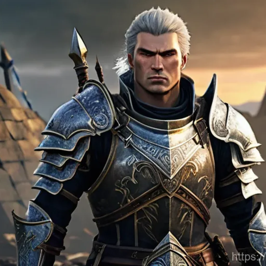 아키에이지 상위 직업 가이드 - The Unstoppable Blighter**
"Full-body shot of a male Blighter character from ArcheAge, standing triu...