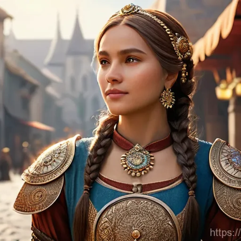 아키에이지 패션 아이템 수집 - **Prompt: The Artisan's Masterpiece**
    A confident female adventurer, exuding pride, showcases a ...