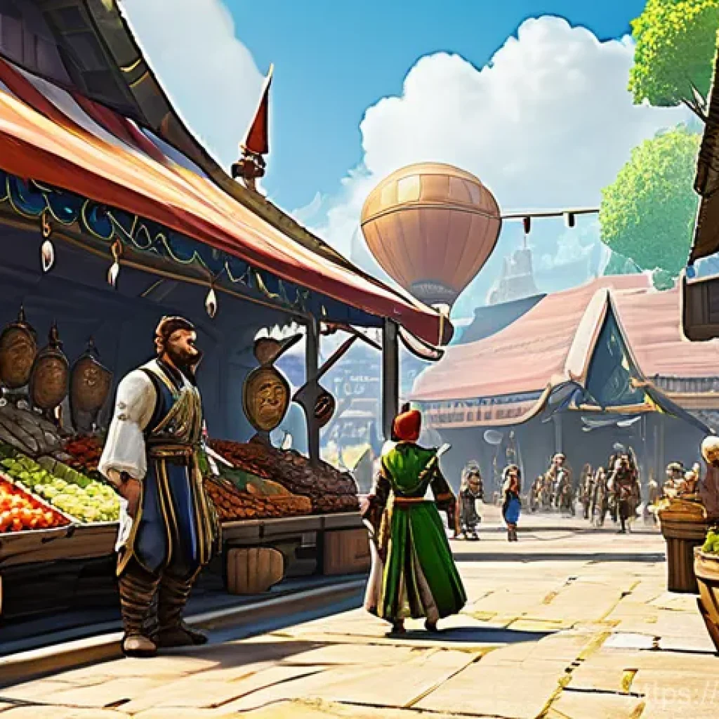 아키에이지 서버 통합 정보 - **Prompt: A Vibrant New Era of Community**
    "A bustling and vibrant fantasy city marketplace from...