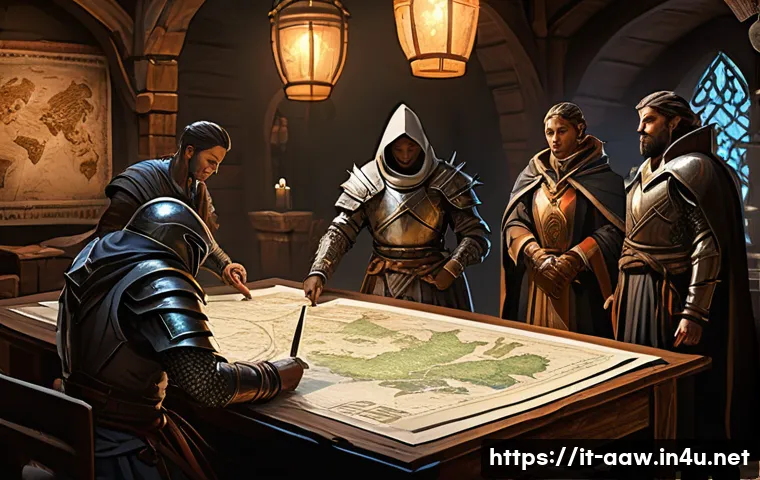 아키에이지 월드 보스 타이밍 - **Image Prompt: Strategic War Room Briefing for a World Boss**
    A highly detailed illustration of...