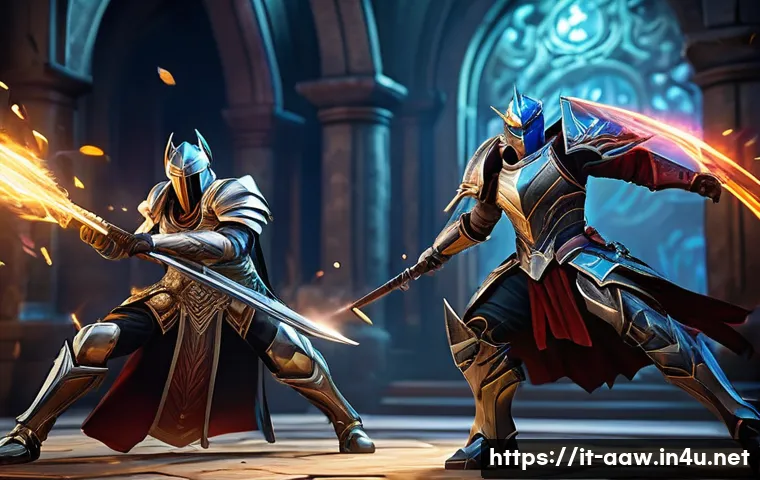 아키에이지 신규 콘텐츠 추천 - A dynamic PvP arena scene in a fantasy MMORPG setting, showcasing a coordinated team battle with div...