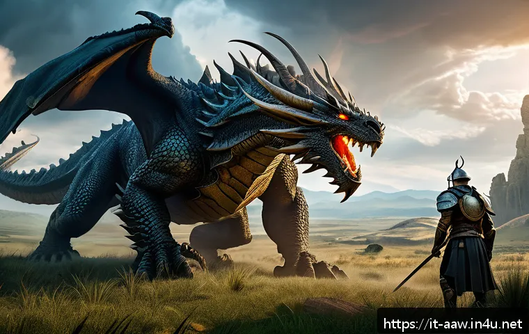 아키에이지 레이드 보스 위치 - A detailed fantasy battle scene set in the plains near Morpheus in Nuia, featuring a massive Stone D...