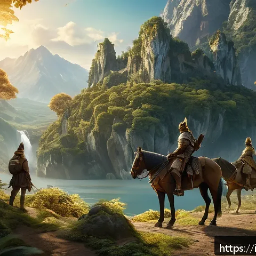 아키에이지 희귀 탈것 획득법 - A detailed fantasy landscape showcasing a remote, dense forest with hidden caves and towering mounta...