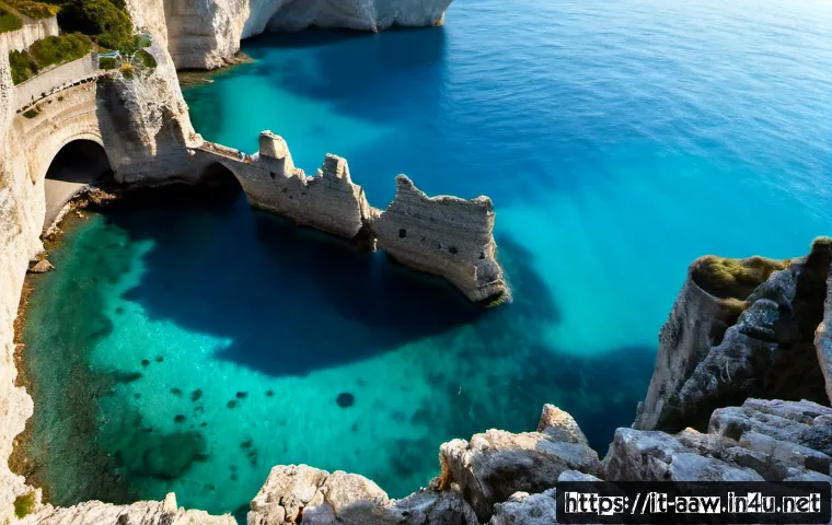 아키에이지 희귀 몬스터 스폰 위치 - Photorealistic high-fantasy coastal landscape inspired by the Italian Mediterranean, a solitary rare...